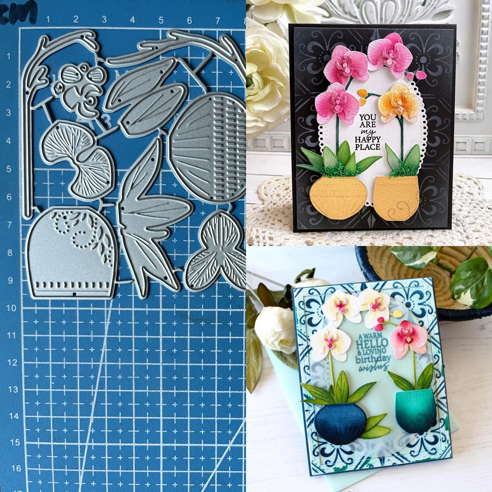 Metalowe matryce do wycinania Lucky Goddess Blooming Orchid Diy Scrapbooking Album fotograficzny Dekoracyjne wytłaczanie kart papierowych Rzemiosło