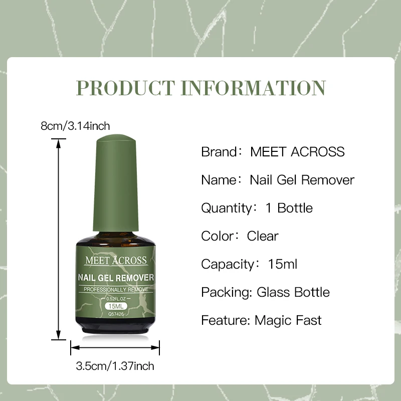 4PCS 15ML Quick Magic Gel Nail Polish Remover Professional Grade Formula for Natural Gel Nails