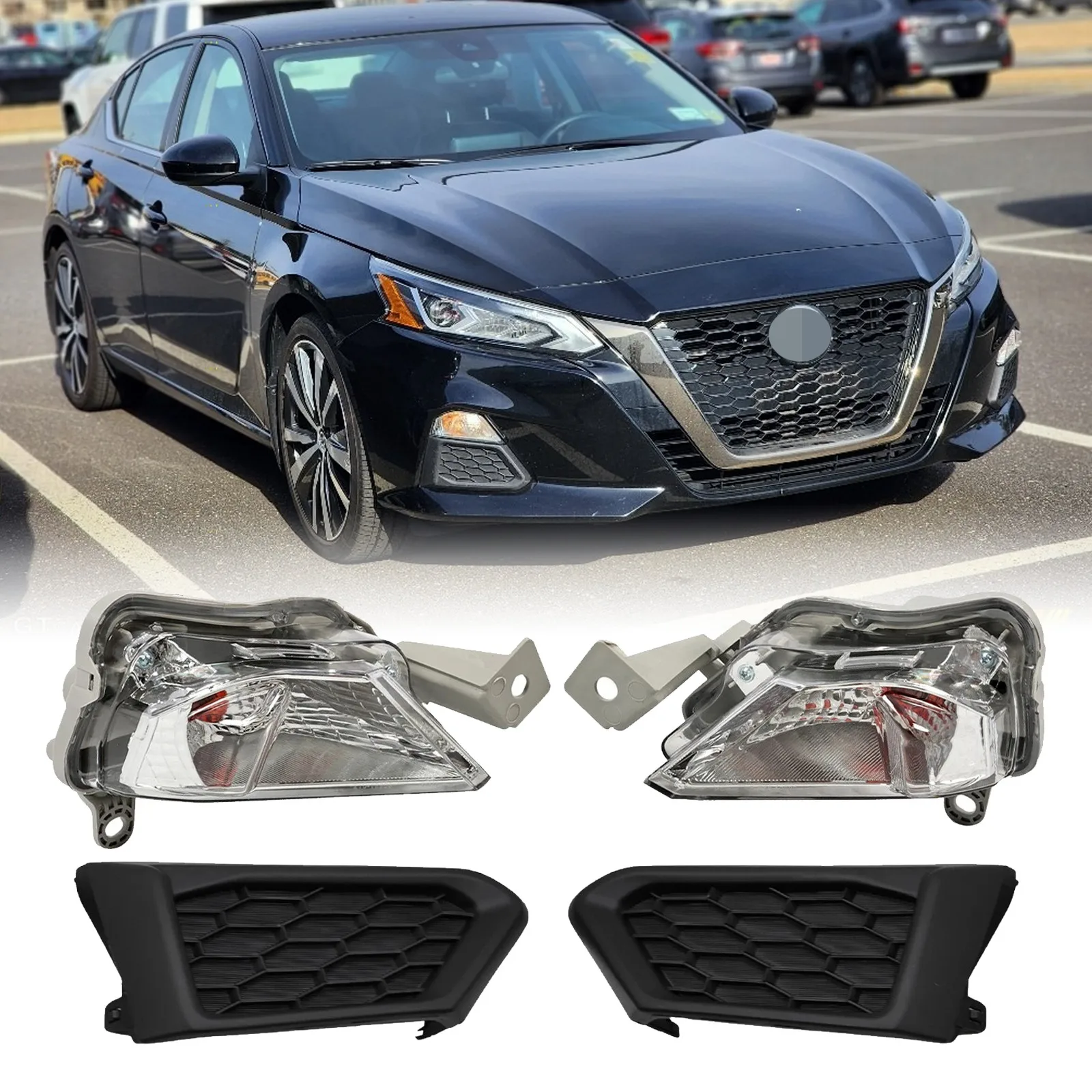 

Fit 2019-2022 Nissan Altima S SL S Front Fog Light Trim&Turn Signal Light Kit