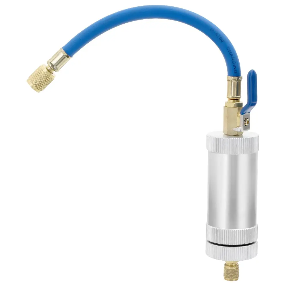 

2 Ounce 1/4" Air Conditioning Car Oil Injection Dye Injector Tool R12 R134A Pure Liquid Oil Coolant Filler Tube Car Accessories