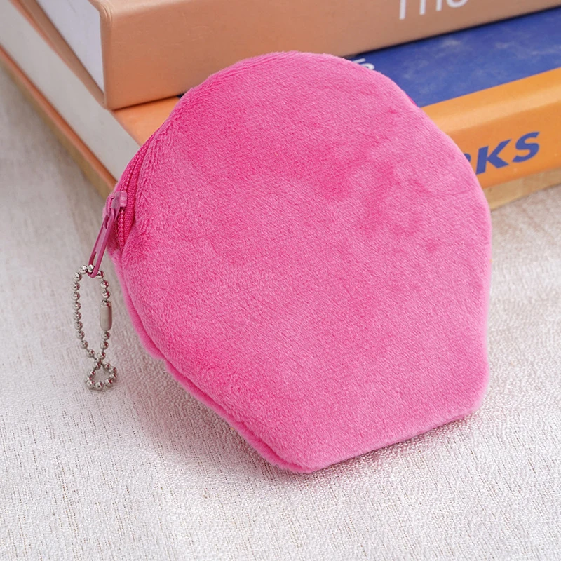 Cute Scallop Plush Coin Purse Keychain Earphone Storage Bags USB Data Cable Pouch Bag Pendant