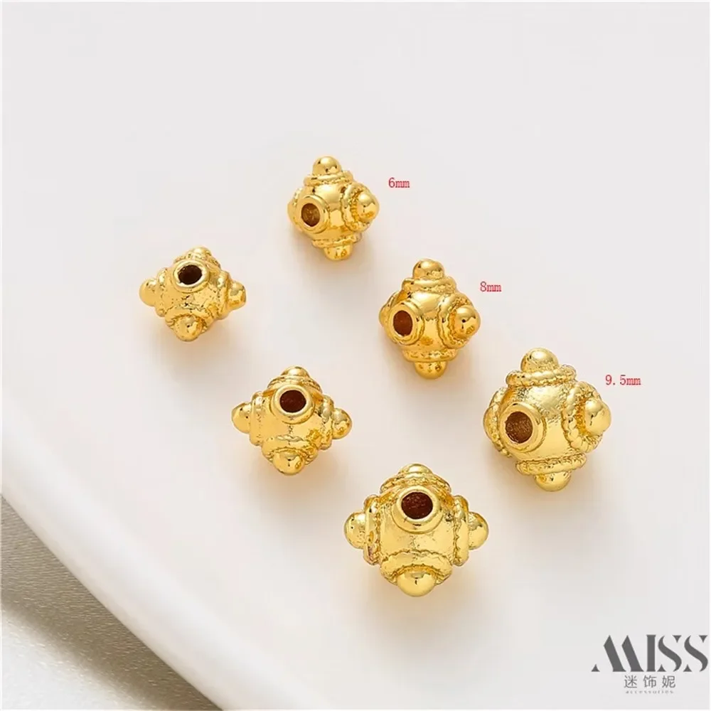 Shajin Harley Dragonfly Eyes Vier Hoekkralen met DIY Accessoires 18K Losse Kralen Zelfgemaakte Armband Ketting Sieraden