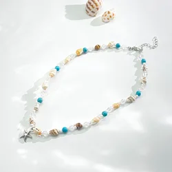 Bohemian Beaded Necklace Female Ins Style Creative Conch Shell Beaded Beach Starfish Sexy Clavicle Chain Personality Necklaces
