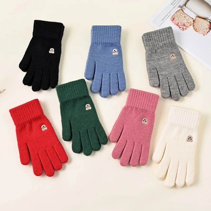 터치 스크린 다목적 겨울 장갑 니트 따뜻한 터치 스크린 장갑 여성용 전체 손가락 스키 장갑 남성용 세련된 럭셔리