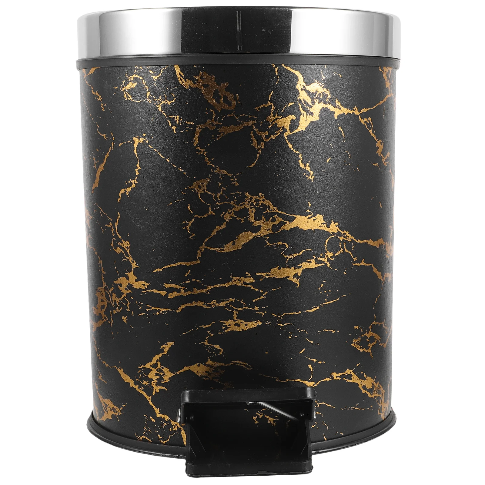 

Pedal Trash Can Marble Pattern Sturdy Kitchen Garbage Bin Lidded Container Household Rubbish Storage Pedal Waste Container