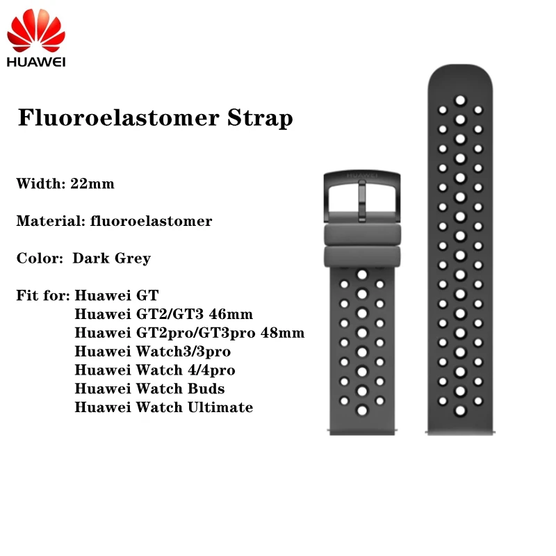 Originele Huawei Watch 4 Pro, 22 mm, donkerbruine leren band voor de Watch 4, rubberen horlogeband, Watch 4, 22 mm, Milanese band.