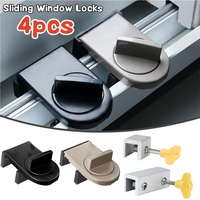 4 Pcs Window Safety Lock Aluminum Alloy Sliding Lock Sliding Door Anti-theft Lock Adjustable Buckle Window Stopper Lock for Home