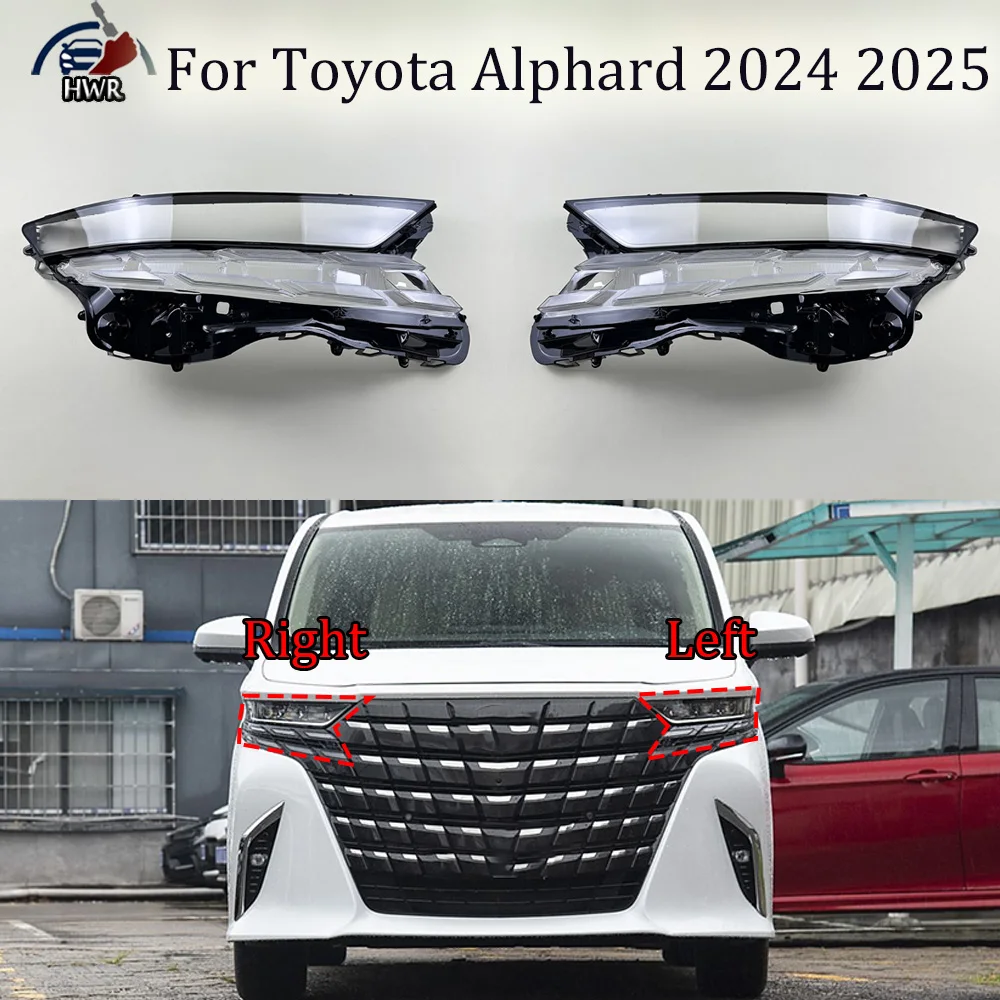 

For Toyota Alphard 2024 2025 Transparent Shade Mask Headlight Cover Lampshade Headlamp Shell Plexiglass Auto Replacement Parts