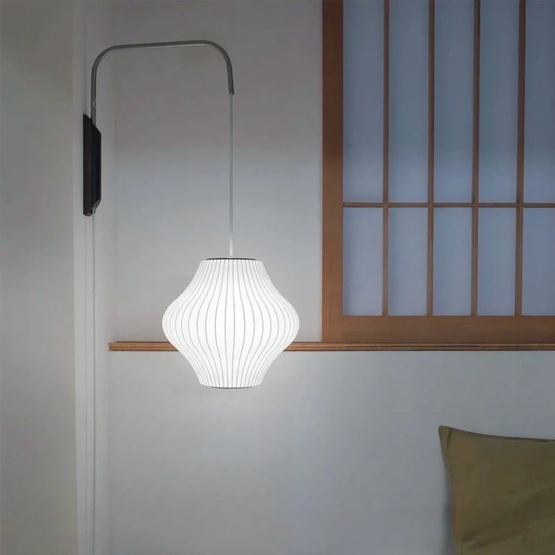 Imitation silk wabi wind Japanese Internet celebrity creative pull wire bed and breakfast lamp