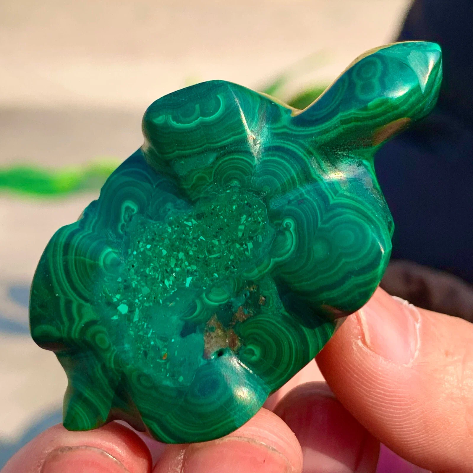 Natural Malachite Carved Elephant Quartz Crystal Mineral Specimen Healing Wealth Home Office Degaussing Decoration Meditationgem