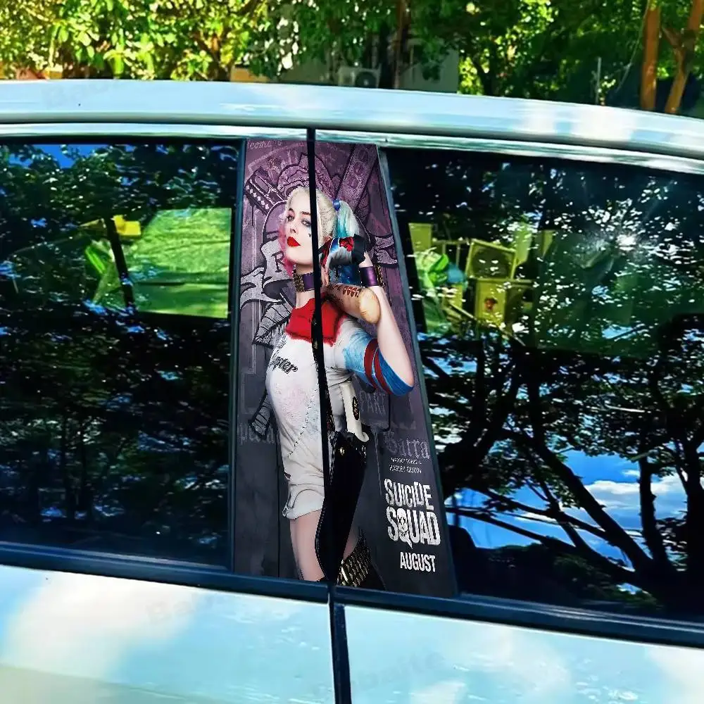 

H-HarleyS COOL Q-Quinn Car Stickers Auto B Pillar Waterproof Center Column Cover Scratches Car Doors Pillar Decals Decoration