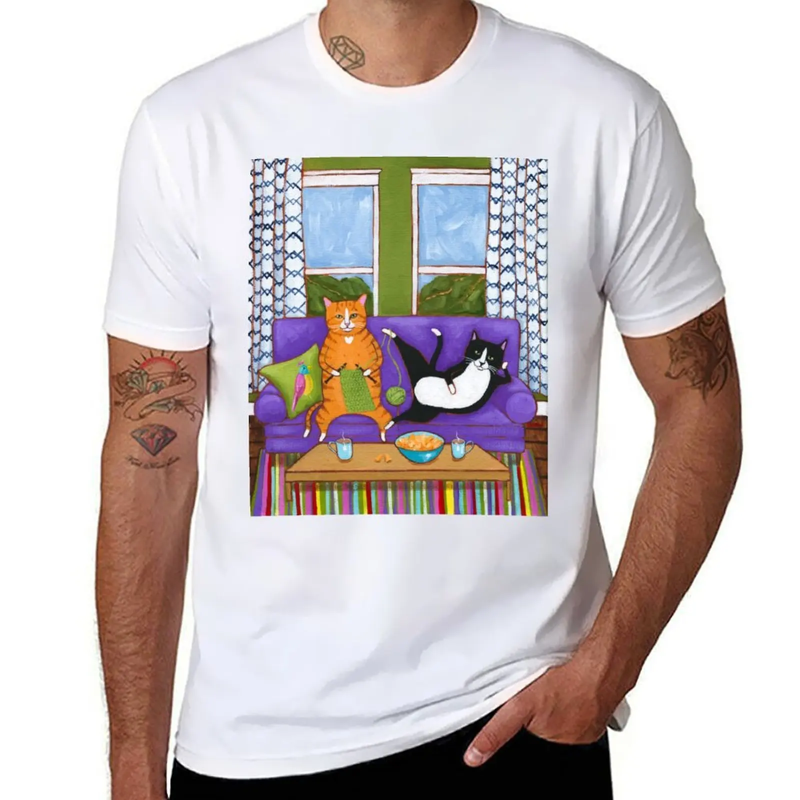 

Knit and Chill Cats T-Shirt t shirts for man cotton man t shirts cotton T-Shirt