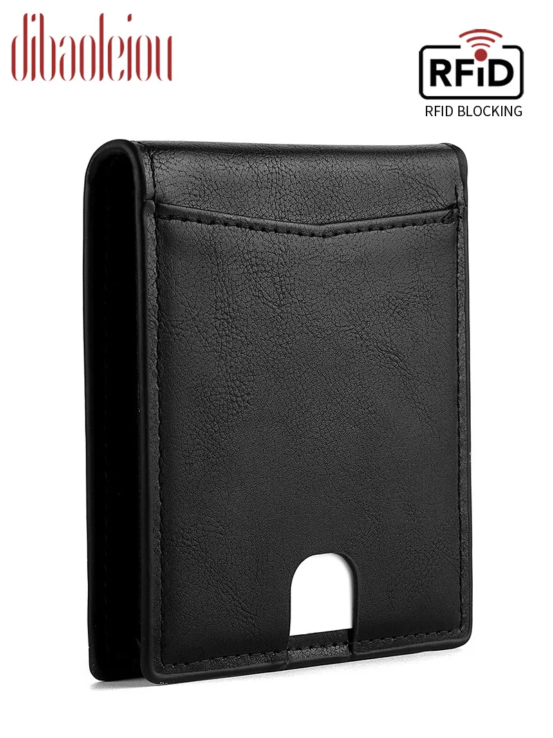 Gran oferta RFID protección antirrobo cartera para hombre monedero carteras para hombre cartera corta delgada para hombre monedero tarjetero Doka de gran capacidad