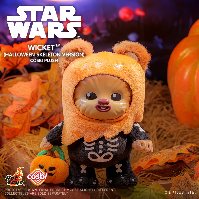 Hot Toys Star Wars Grogu Wicket Fantasma di Halloween / Versione scheletro Cosbi Portachiavi in peluche Collezione Zaino Ciondolo Ventole Regali