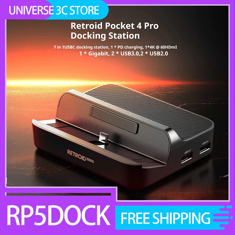 Retroid Pocket 5 Docking Station For Retroid Pocket 4 Pro / RP5 / Retroid Pocket Mini Game Console Dock Accessories Custom