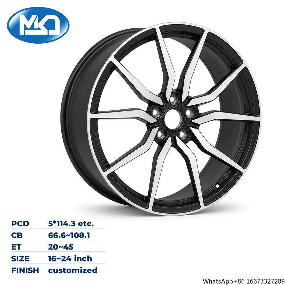 6061-T6 Forged Rims For Series Black Machined Face 5-Spoke Alloy Wheels Direct-Fit Aftermarket Replacement ODM Available