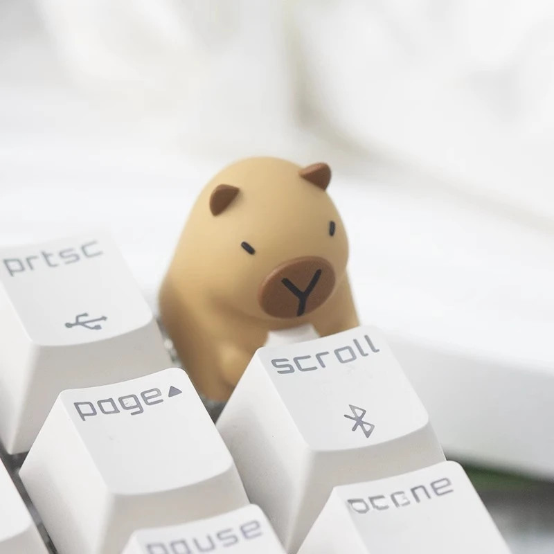 Cute Capybara Artisan Keycap Original Kawaii Otter Resin Keyboard Cap Custom Handmade Anime KeyCap for Mechanical Keyboard Gift