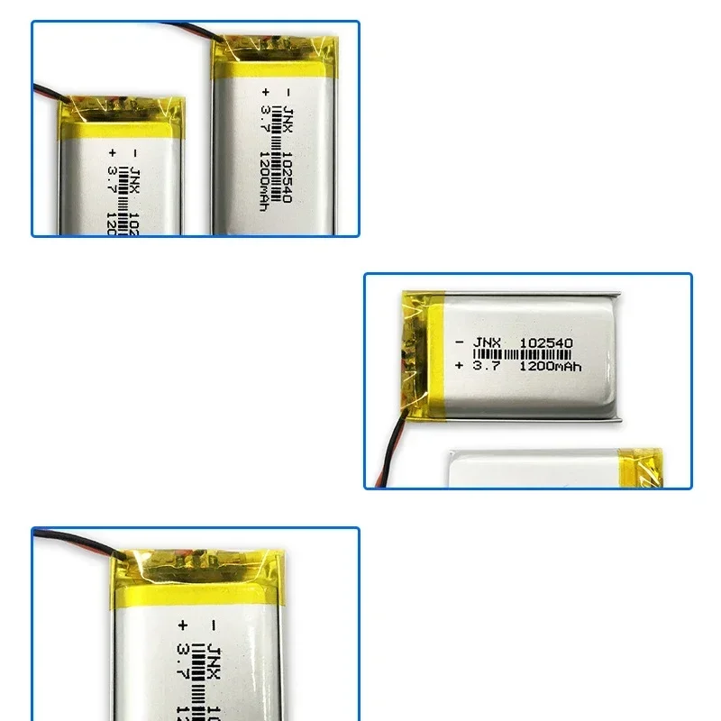 Original 3.7V 1200mAh 102540 JST 1.0 1.25 PH 2-pin Li-Polymer Li-ion Battery for Bluetooth Speaker GPS Dash Cam Camera MP4