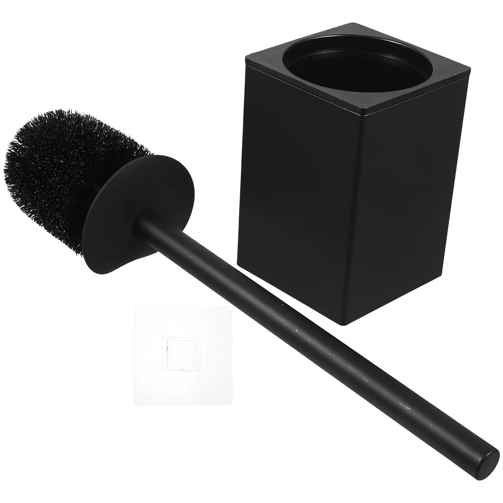 1Set Toilet Brush and Holder Set Black Scrub Brush for Bowl Cleaning Wall Mounted Storage Bathroom Accessories Household Use view 3