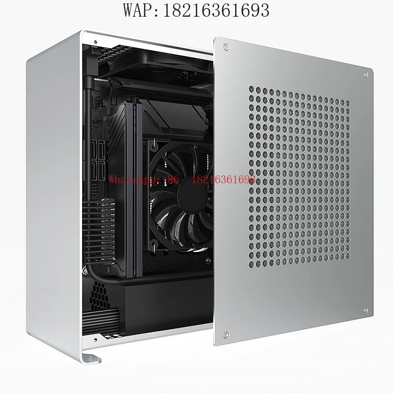 Full Aluminum A4 Mini ITX Small 1U Chassis with Host, Single Monitor Backpack, Portable Upright Table