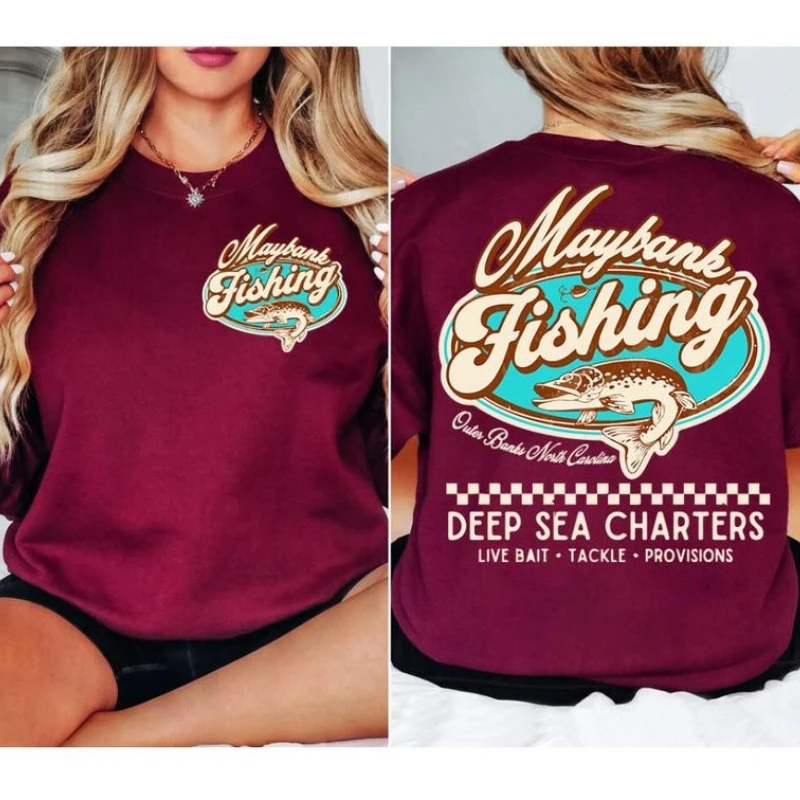 

Fishing 2 Side Unisex JJ Maybank Outer Banks OBX Unisex Shirt Pogue Life Movie Retro Gifts for Her Streetwear Short-sleev