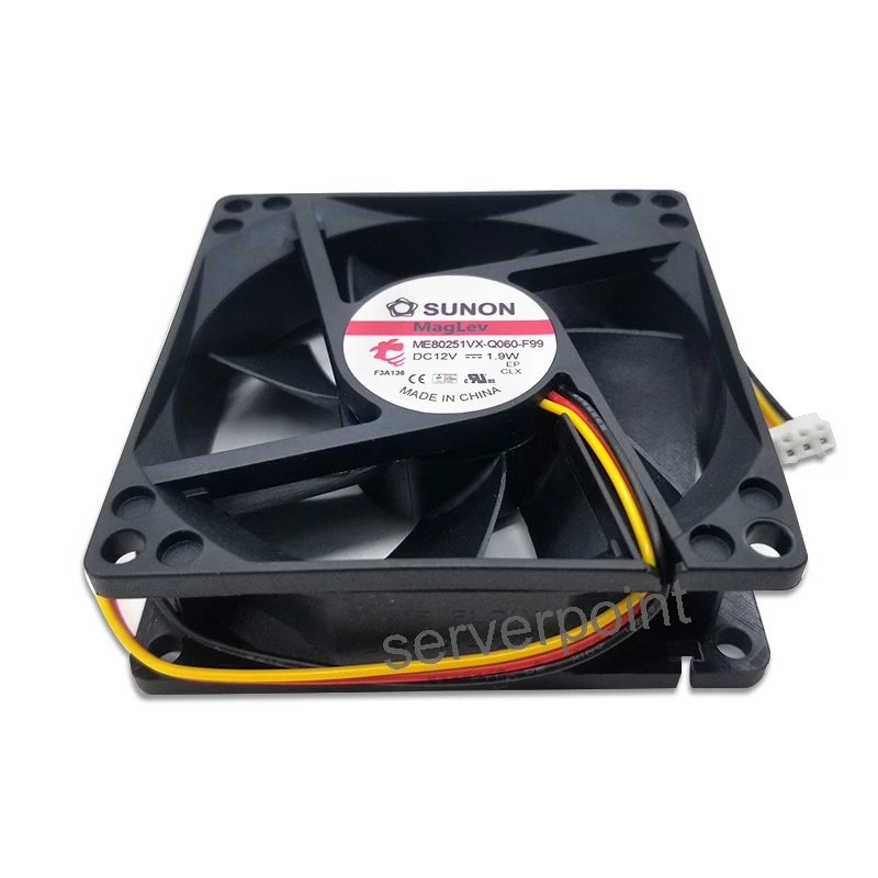 NEW ME80251VX-Q060-F99 DC 12V 1.9W 8025 80x80x25mm 3-line 8CM Cooling Fan Free shipping