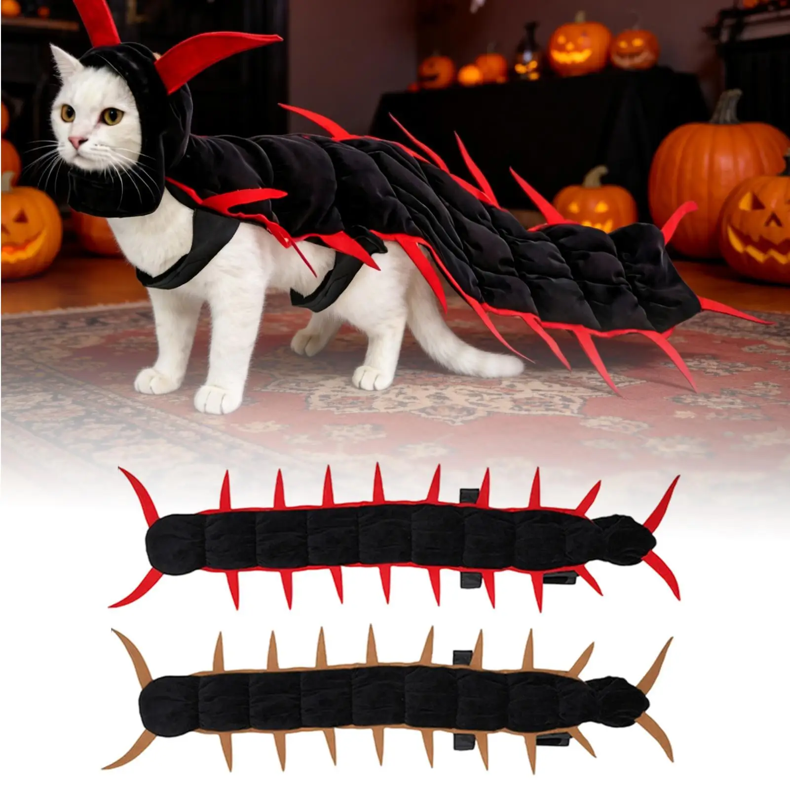 Halloween Costume For Cat Funny Centipede Soft Centipede Outfit Pet Animal Costumes Dress Up For Holiday Party Celebration Daily