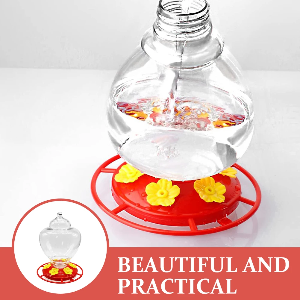 

Transparent 1200ml Hummingbird Feeder Plastic Outdoor Hanging Bird Feeding Patio Easy Clean Durable Wild Bird