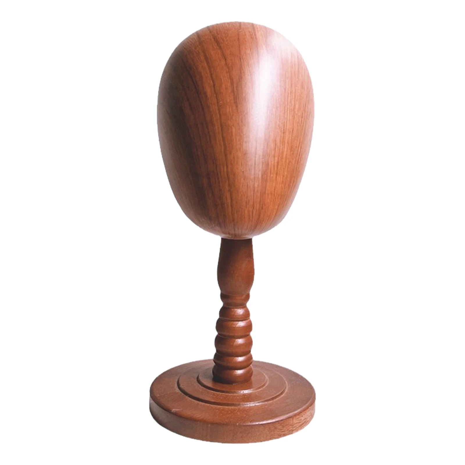 Wooden Mannequin Head Model Hat Hairpieces Display Stand Stable Base 14inch Tall Wood Material for Jewelry Accessories Sturdy