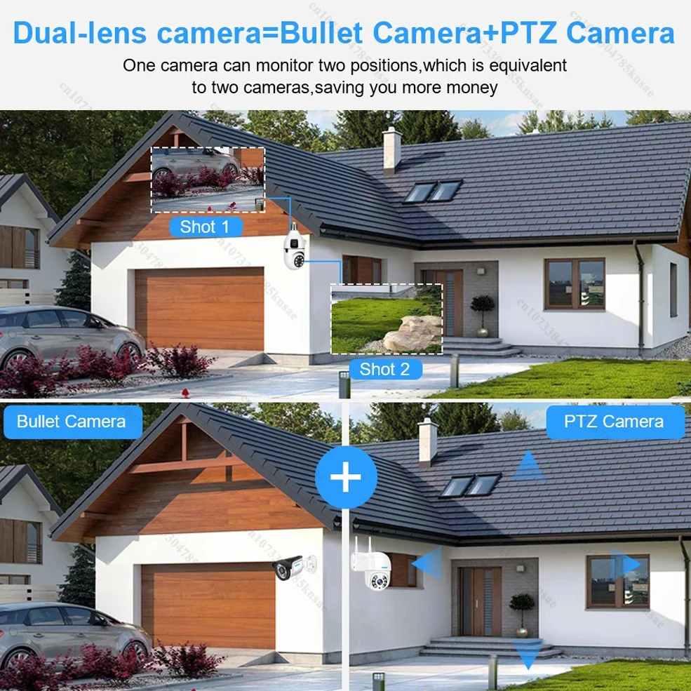 Imagem -06 - Yiiot E27 Câmera de Segurança Wifi 4mp Dual Telas Lente Duelo Visão Noturna Voz em Dois Sentidos ai Detecção Humana Lâmpada