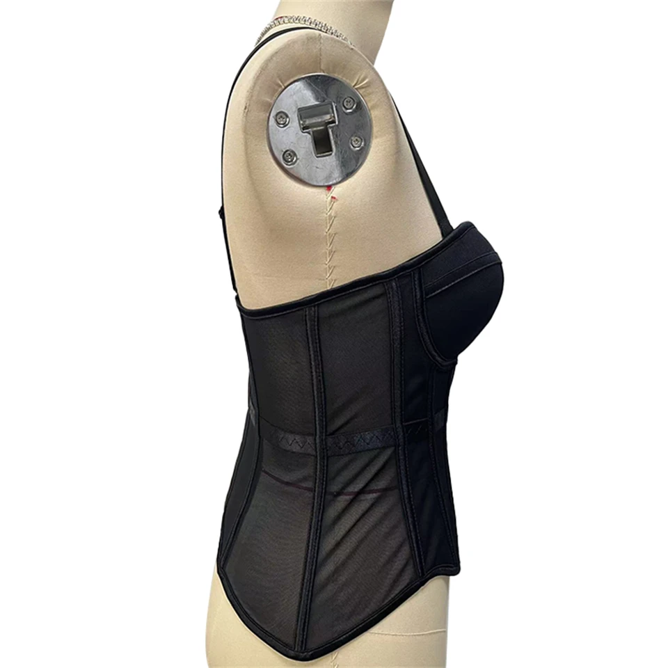 Becirzet Elegantes Formgebendes Sexy Spitzenkorsett Damen-Bustier Taillentrainer Schlankes Crop-Top Körperformer Mehrfarbiger Fischgräten-BH – Detail 5