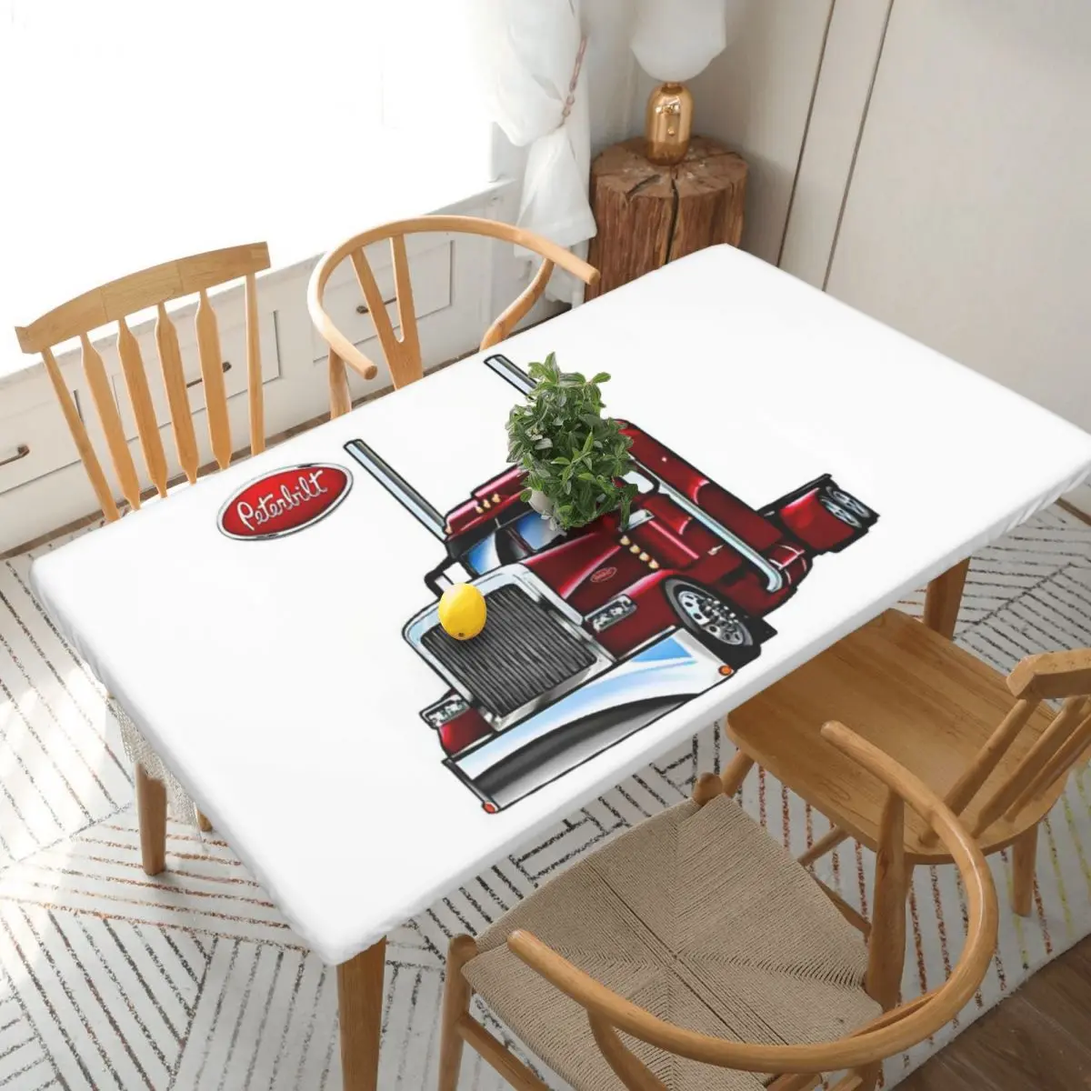 Peterbilt Truck Custom Rectangular Tablecloth Waterproof Table Cover for Dining Events Table Cloth