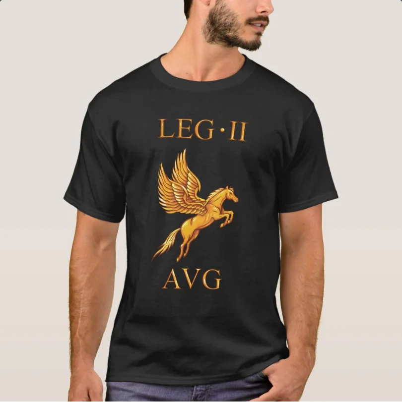 2nd Roman Legion II Augusta Pegasus Symbol T-Shirt 100% Cotton O-Neck Summer Short Sleeve Casual Mens T-shirt Size S-3XL