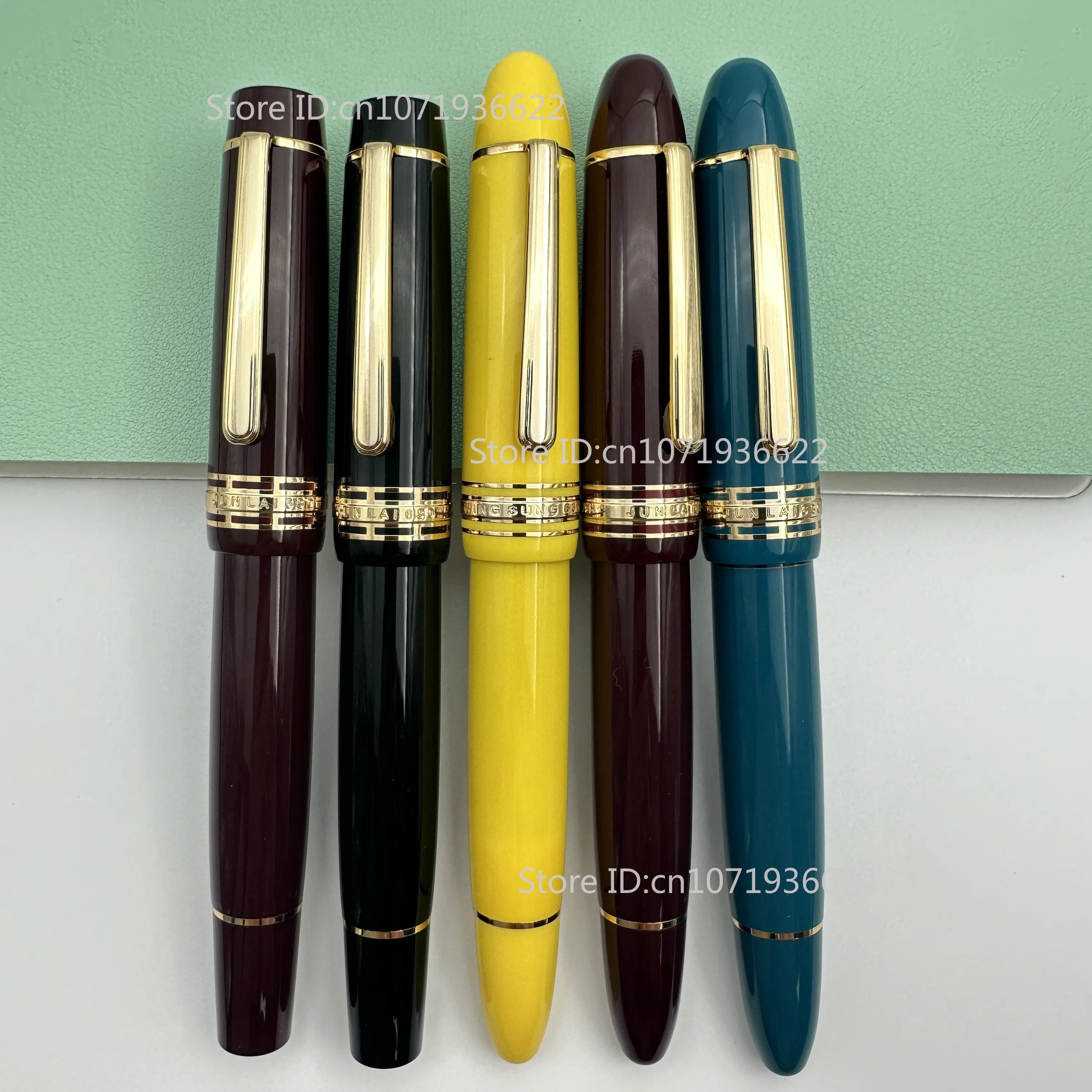 

New WingSung 630 Brief Resin Fountain Pen Iraurita 0.5mm NO.8 Nib Piston Resin Gold Clip Pen Stationery Business Writing Gifts