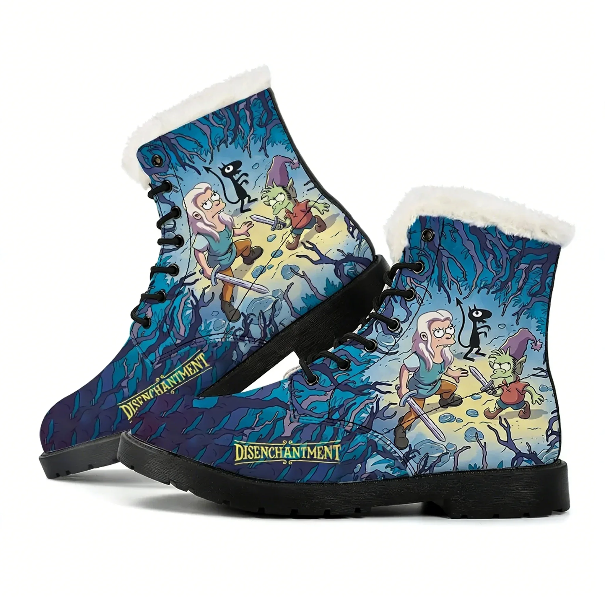 

Disenchantment Plush Boot Mens Womens Teenager Casual Shoe Outdoor Warm Boot High Quality Personalized Pattern Customize Shoes