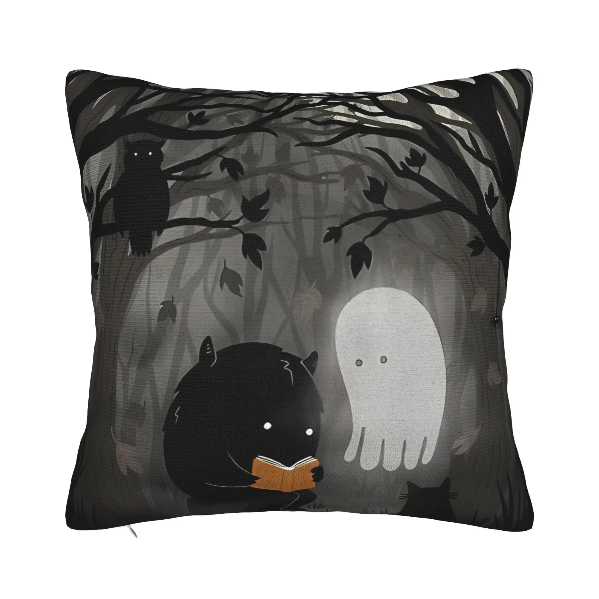 A Quiet Spooky Spot G Ghost  Decorative Pillowcases for Cozy G-Ghost Pillow Cover Zipper Closure