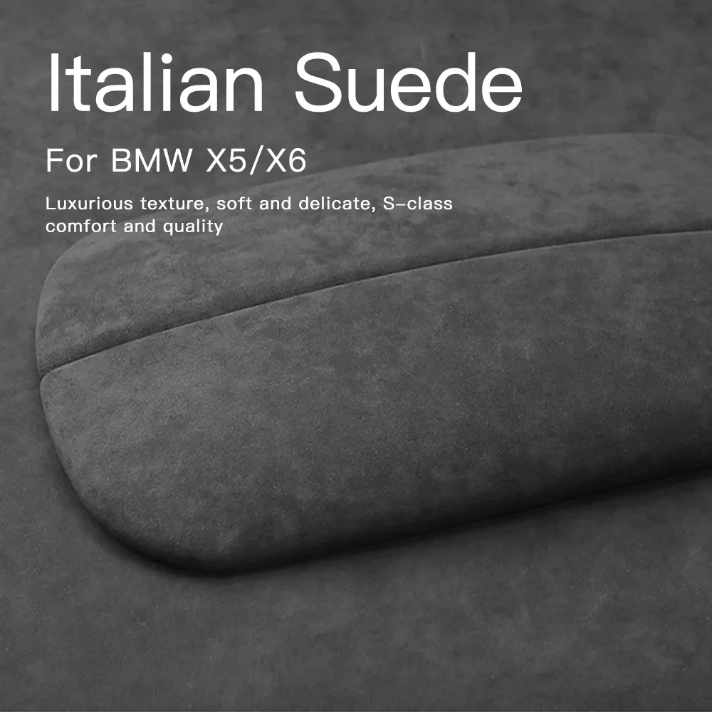 Super Suede Interior Accessories For BMW X5 X6 F15 F16 2013 2014 2015 2016 2017 2018 2019 Center Console Armrest Box Trim Cover