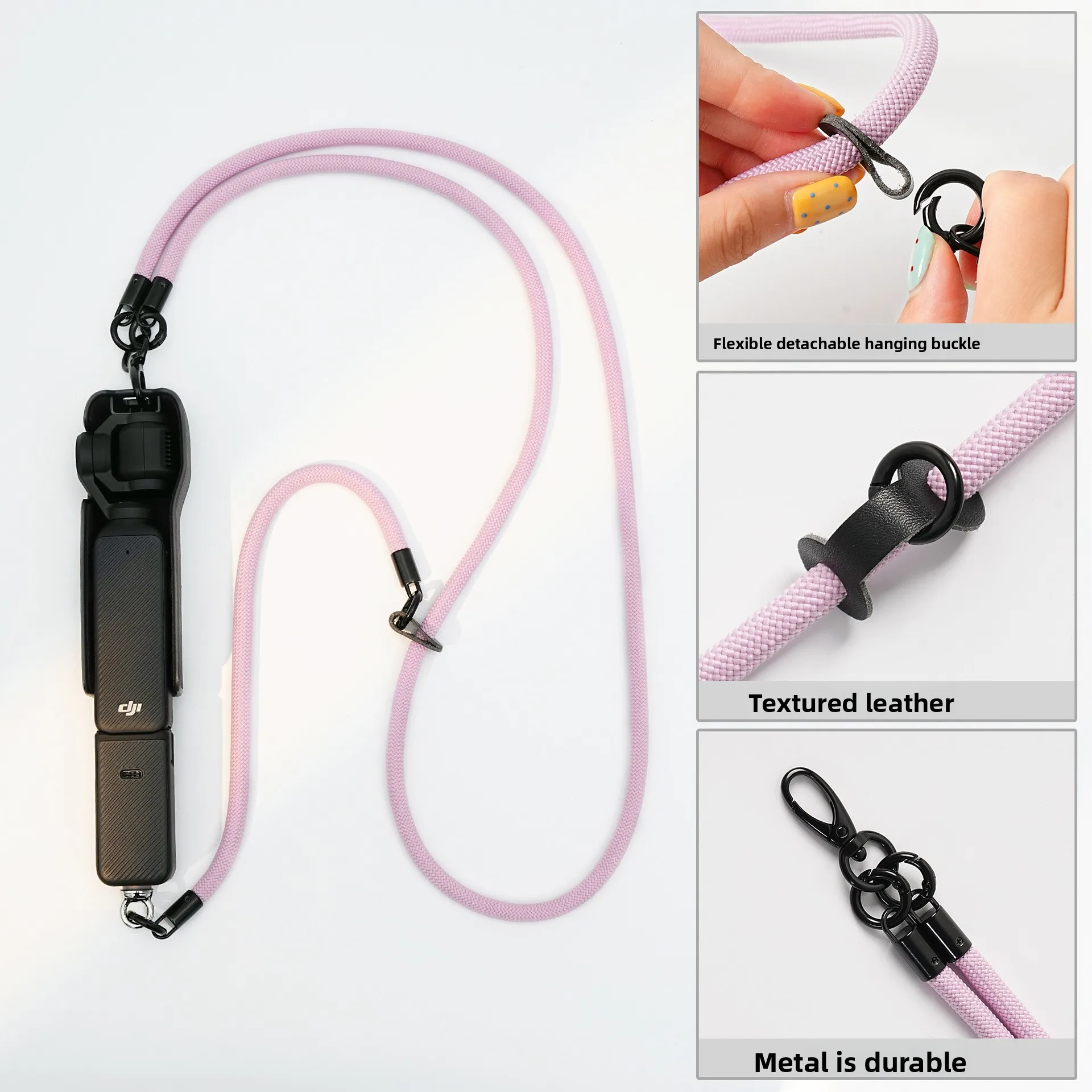 Anti-lost Crossbody Hand Strap Fit DJI Pocket4 P3, Detachable Portable Protective Rope Camera Hang Chain Accessory