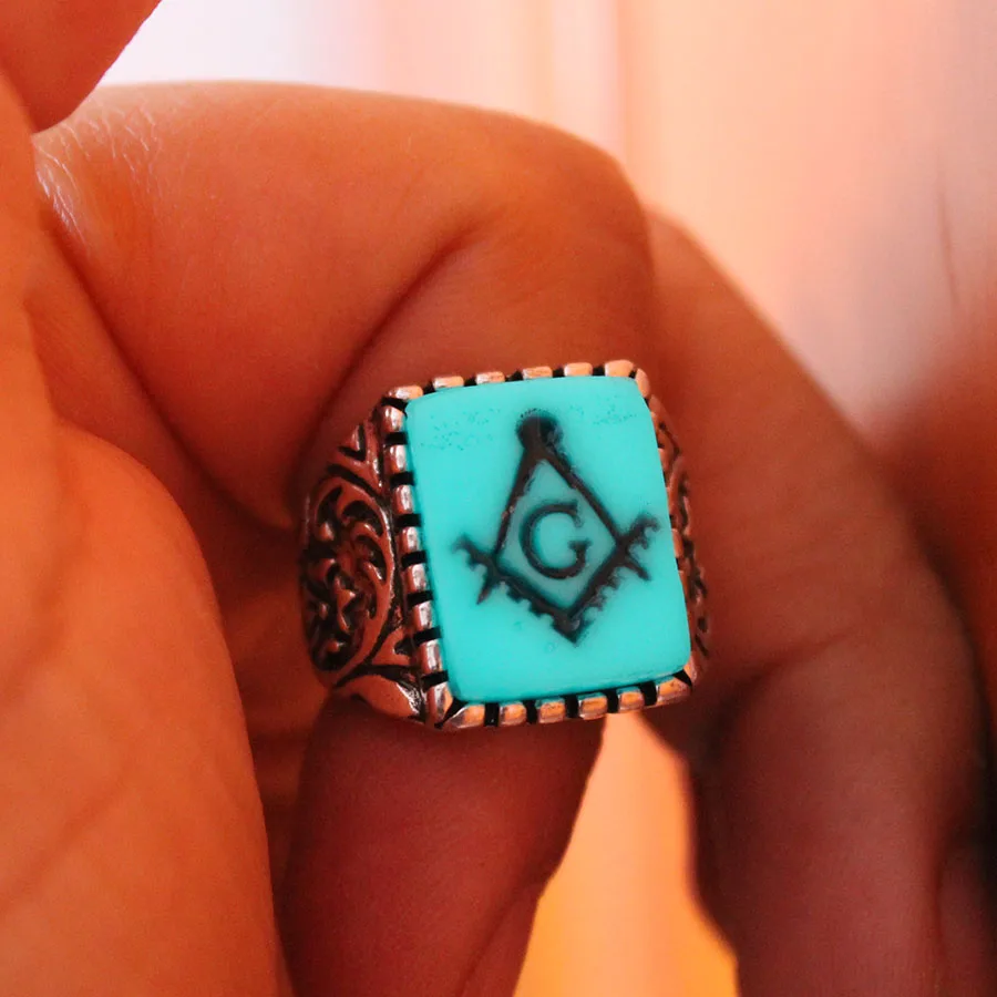 New glow ring Free and Accepted Masons Ring men women Glowing Ring Luminous freemason rings gift Glow In The Dark Jewelry