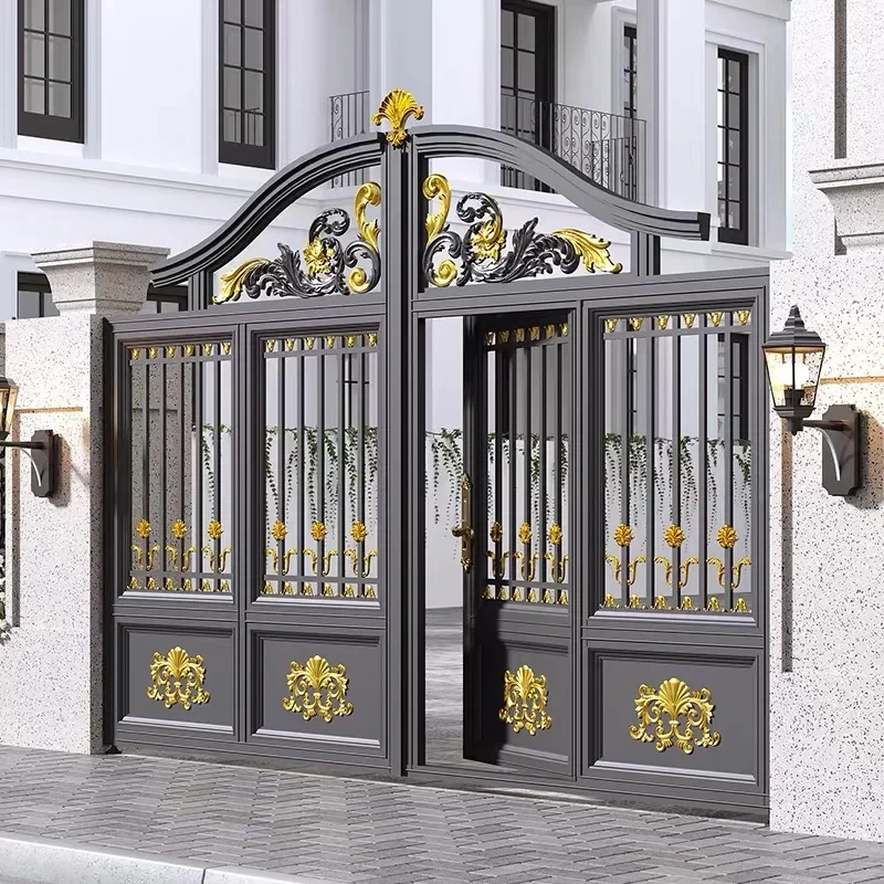 باب مدخل من سبائك الألومنيوم المقاوم للحريق على الطراز الحديث، باب فناء الفيلا ذو الطراز البسيط #5