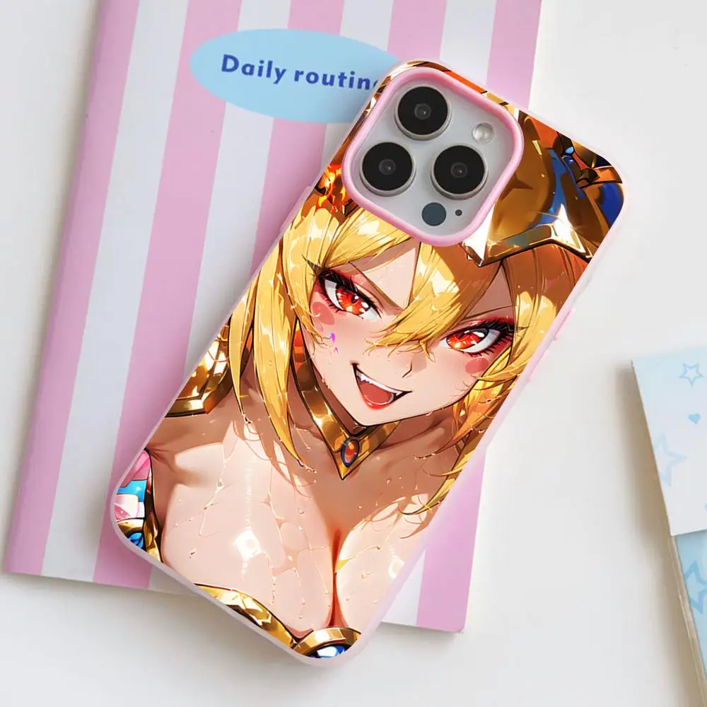 

Yugioh Magician Valkyria Phone Case for iPhone 17 16 15 14 13 12 11 Air Pro Max Plus Jelly Double layer Pink Cover