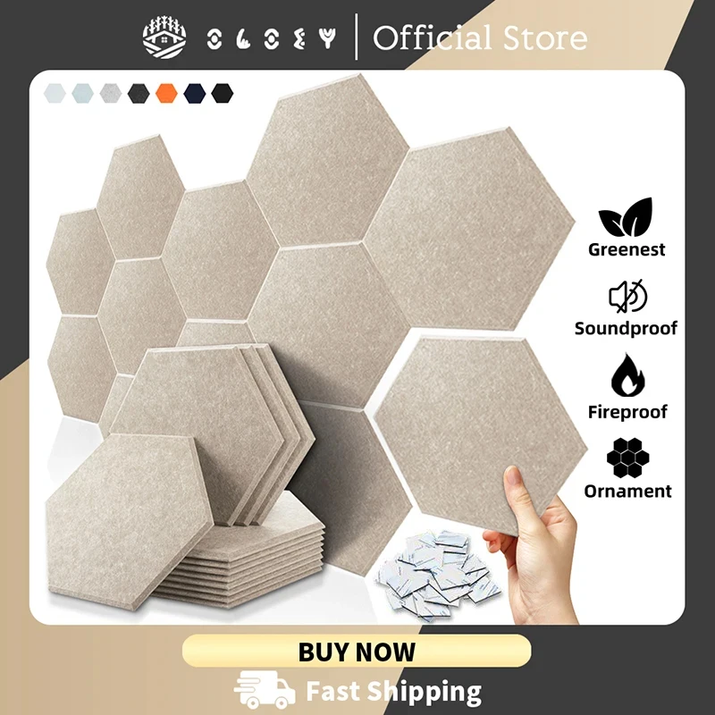 Hexagon 12 pz Pannelli fonoassorbenti Assorbimento acustico da parete per studio di registrazione domestico Isolante acustico Striscia di tenuta per