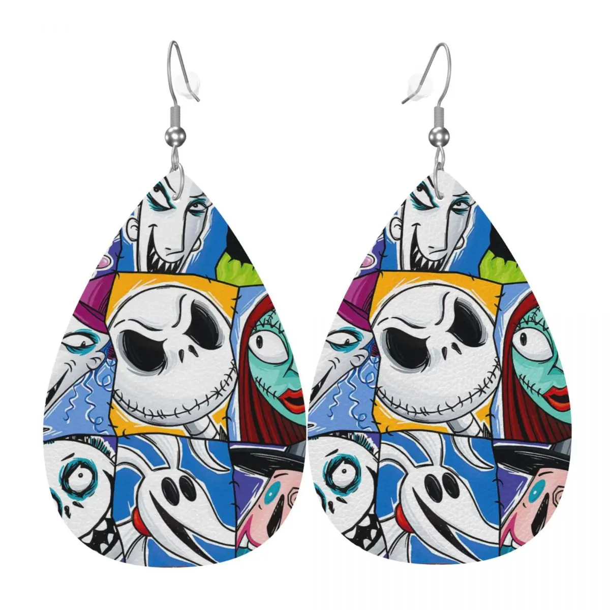 

Серьги-подвески «Джек Скеллингтон» из кожи для женщин, модные, по мотивам фильма «Хэллоуин: Кошмар перед Рождеством», на День святого Валентина