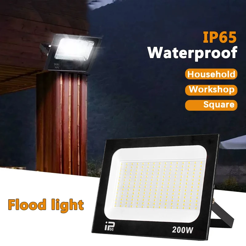 Floodlight Outdoor LED IP66 Waterproof Path Light Spotlight 10W 20W 30W 50W 100W 200W Outdoor Garden Porch Courtyard Lamp