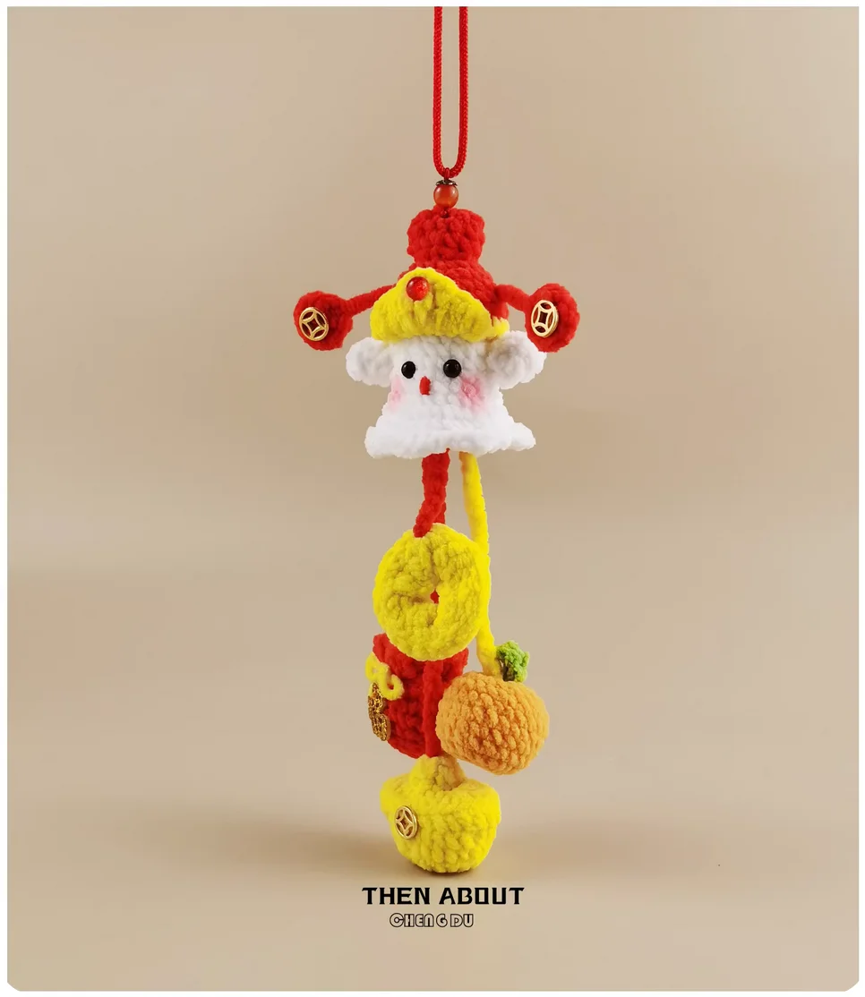 God of Wealth wing rearview mirror car pendant bag ornaments decorative women's high sense of luxury gifts.