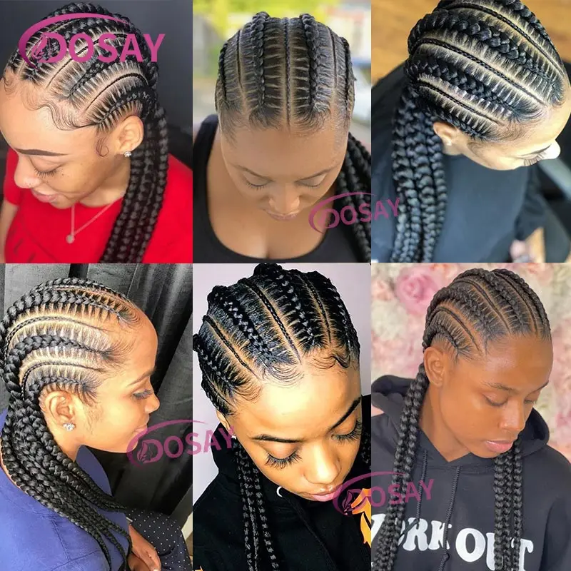 36 Inch Cornrows Gevlochten Pruiken Synthetische Full Lace Pruik Voor Zwarte Vrouwen Jumbo Gevlochten Pruiken Lace Frontale Faux Locs Box Vlechten Pruik