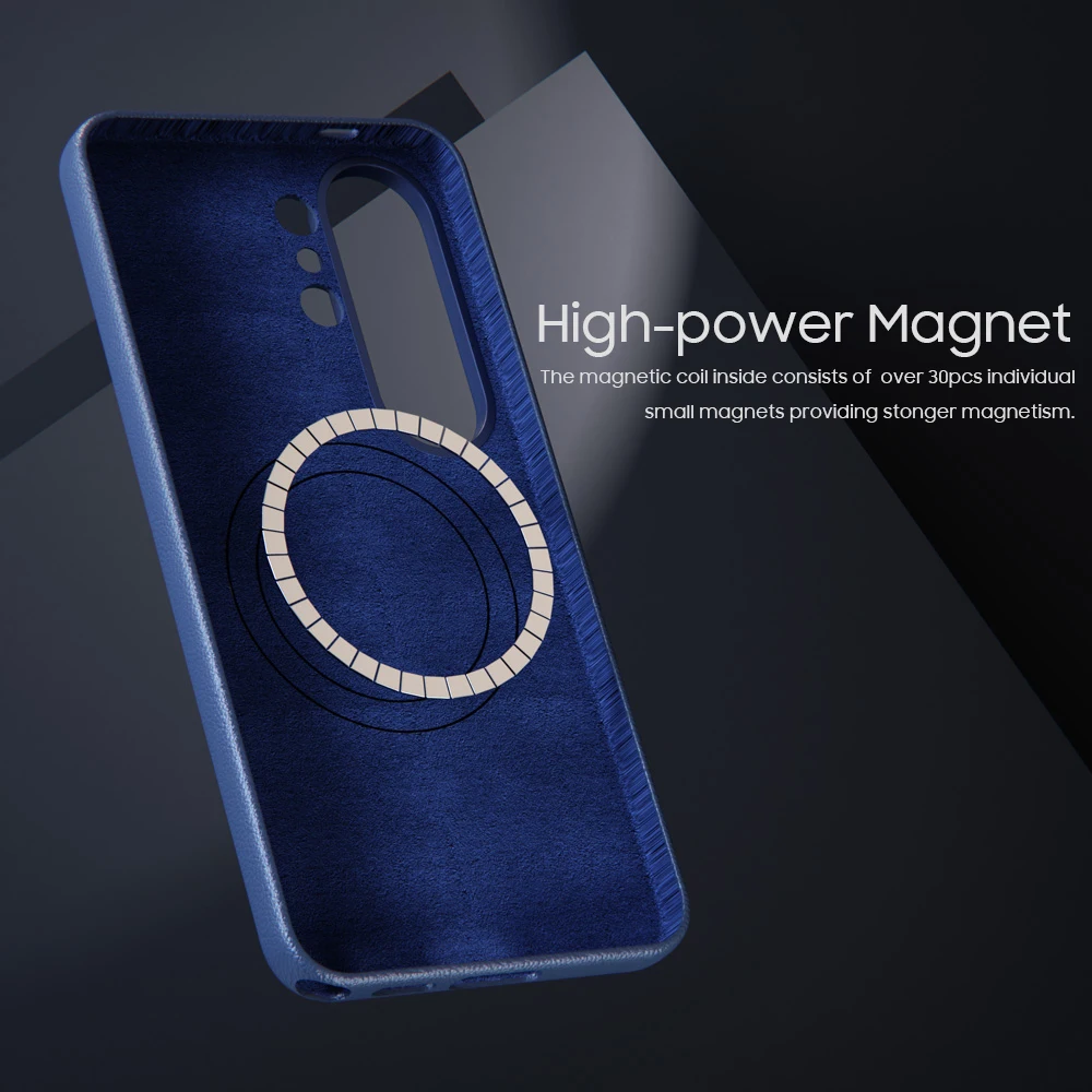 Etui ze skóry owczej z magnetycznym zamknięciem do Samsunga Galaxy S26 Ultra S26Plus, kompatybilne z uchwytem samochodowym i ładowaniem bezprzewodowym. — zdjęcie produktu 2