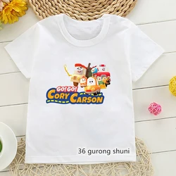 Go! Go! Cory Carson And Friends Tshirt Cute Cartoon Print Children'S Tshirt Summer Boys/ Girls Universal Tshirt White Shirt Tops