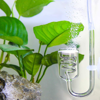 Aquarium CO2 Diffuser 60~300L Plants Tank Atomizer Solenoid Regulator Moss CO2 Atomizer Spiral Glass Tube
