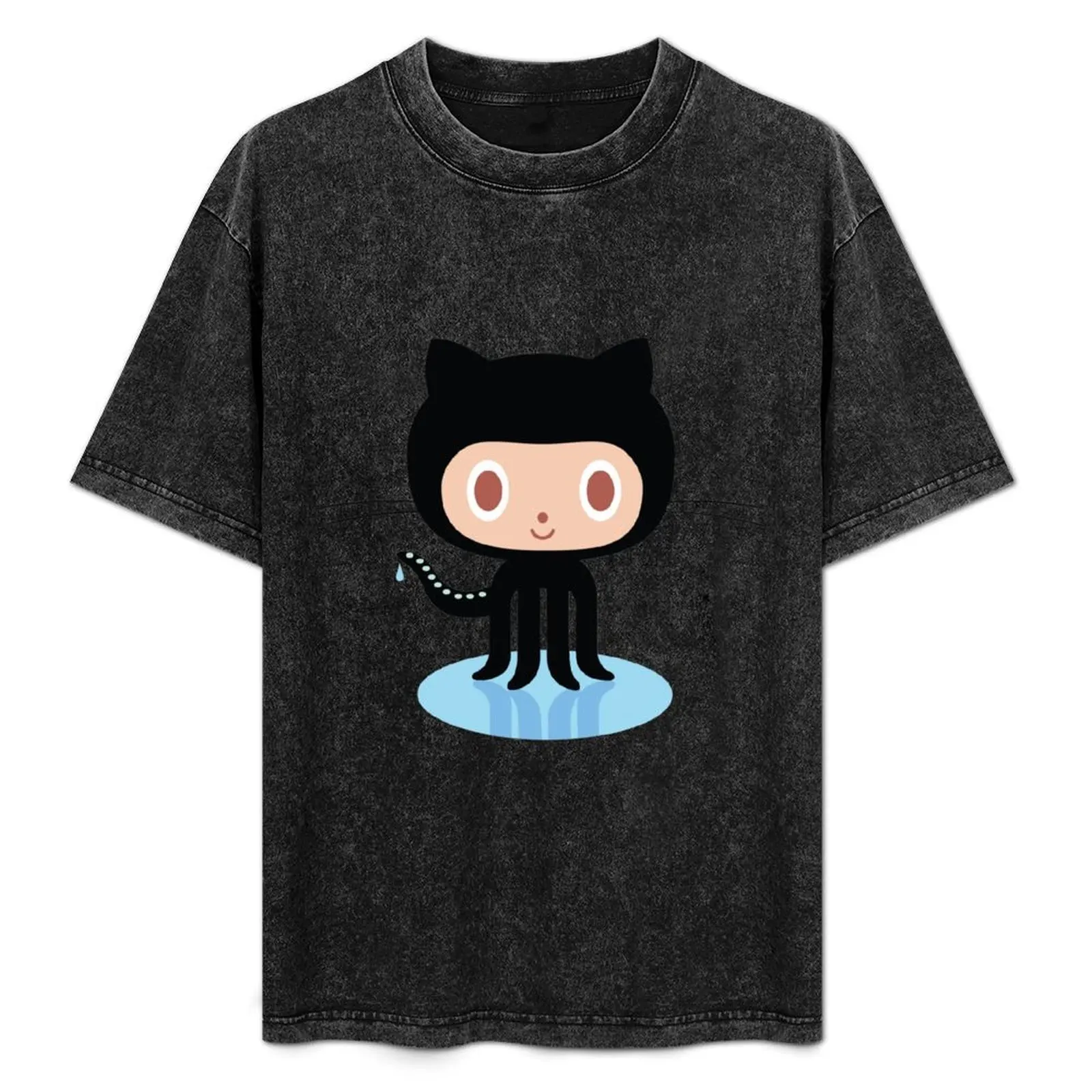 Github футболка octocat новое издание корейские модные простые черные мужские футболки